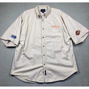 Port Authority Shirt Men's 2XL Beige Ford Harley Davidson Born Detroit STAINS‎